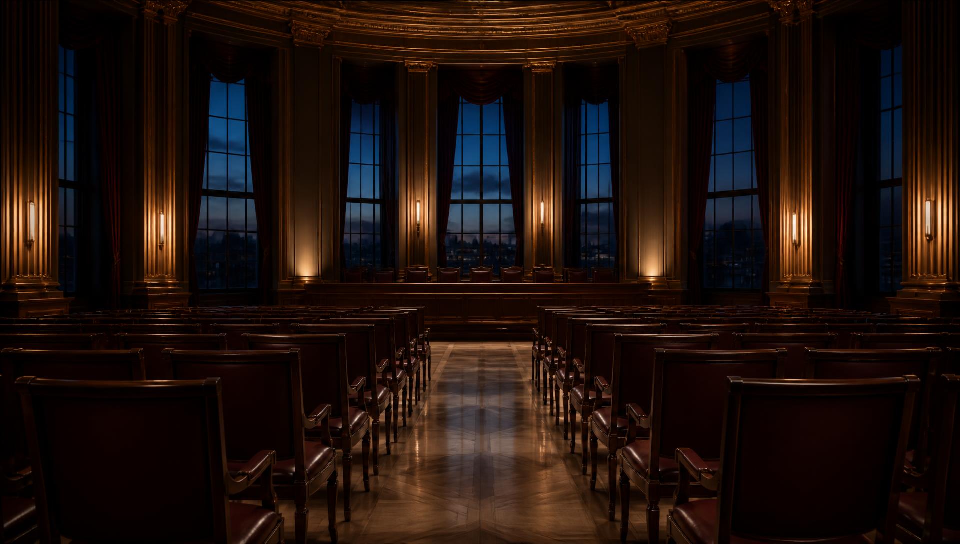 Members of O.C.E Grand Lodge assembled in a formal institutional hall